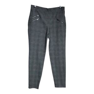 ZARA WOMAN Plaid Zipper Pocket High Rise Skinny Leg Pants Size M‎